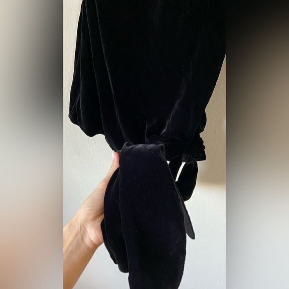 Cinq A Sept Ryder Velvet Mini Black Dress Tassle Backless Size 8 - Picture 13 of 13